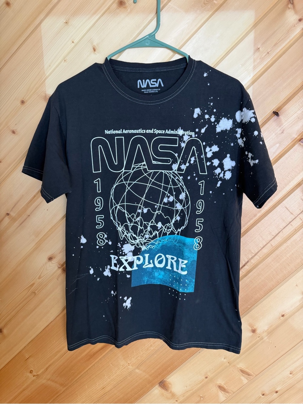NASA Black 'Explore' Graphic Short Sleeve Tee
